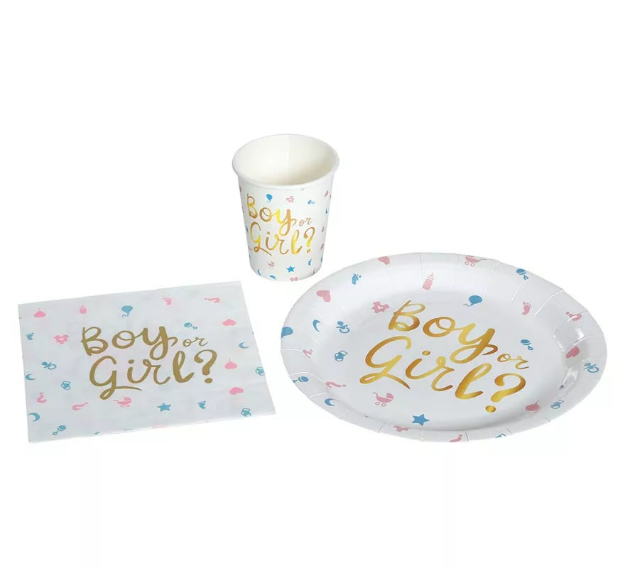 Translation missing: pt-PT.Pack de 6 Platos It's a Boy or it's a Girl