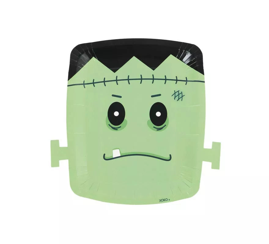 Translation missing: pt-PT.Pack de 6 Platos Monstruo verde de papel de 26x25 cm