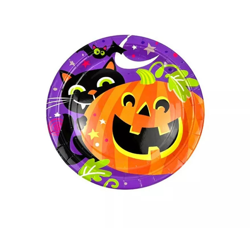 Translation missing: pt-PT.Pack de 6 Platos Noche de Halloween Print de 18 cm