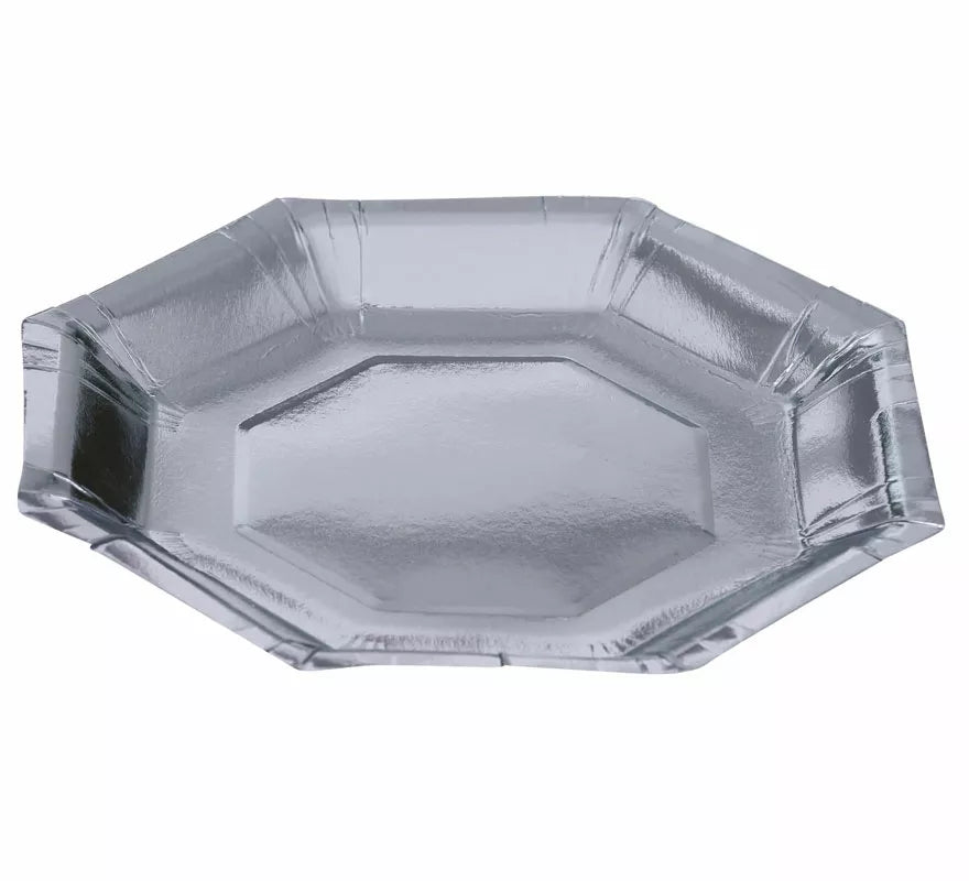 Translation missing: pt-PT.Pack de 6 Platos Plata Octogonal de 23 cm