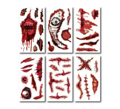 Pacote de 6 tatuagens costuradas em feridas em diversos modelos de 6,8 cm