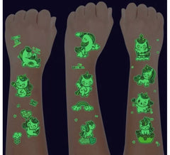 Pacote com 6 tatuagens de unicórnio luminescentes