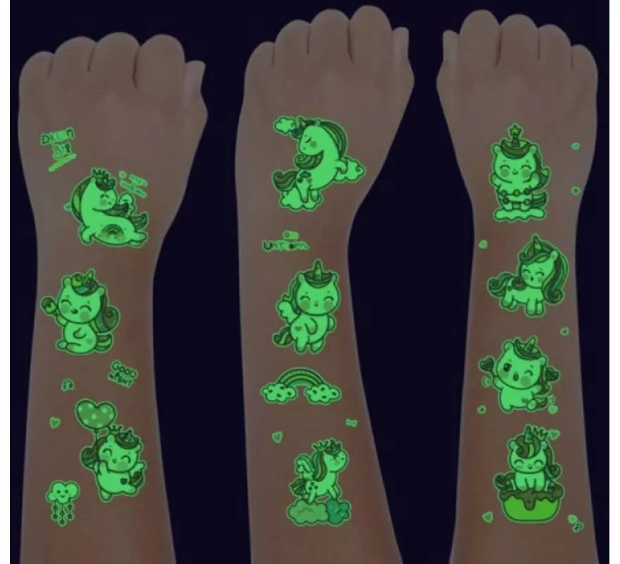 Translation missing: pt-PT.Pack de 6 Tatuajes Luminiscentes de Unicornios