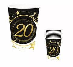 Pack de 6 Copos 20 Anos de 240 ml (90 cm)