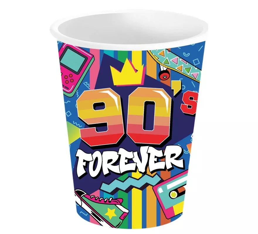 Pack de 6 Vasos de los años 90 de 240 ml