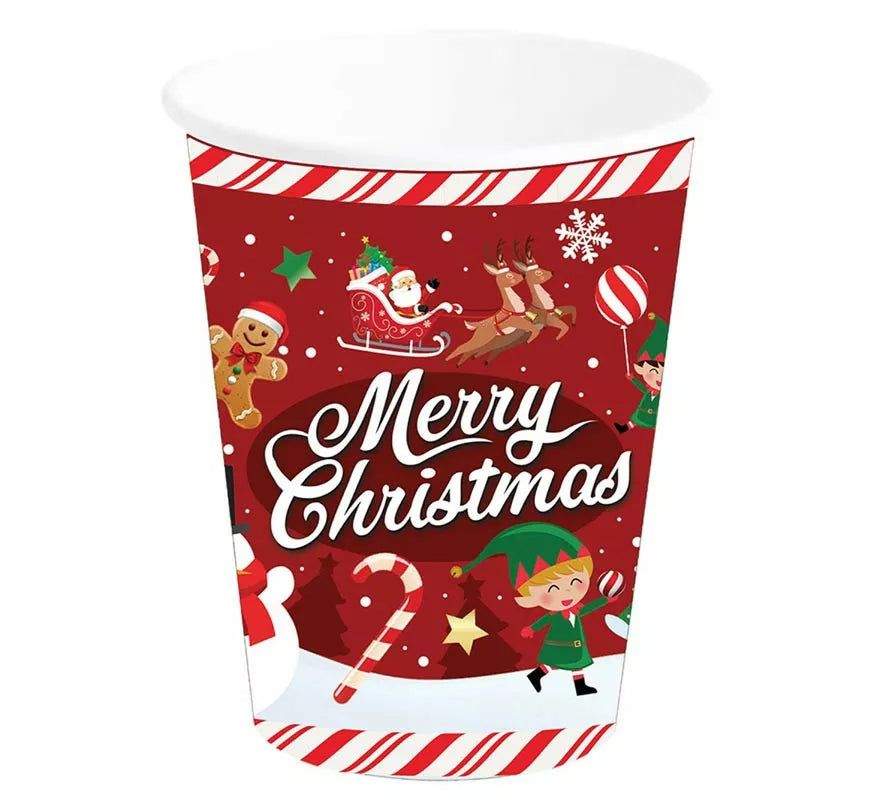 Translation missing: pt-PT.Pack de 6 Vasos de Merry Christmas de 240 ml