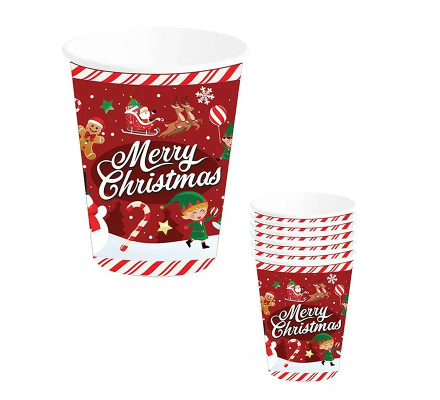 Translation missing: pt-PT.Pack de 6 Vasos de Merry Christmas de 240 ml