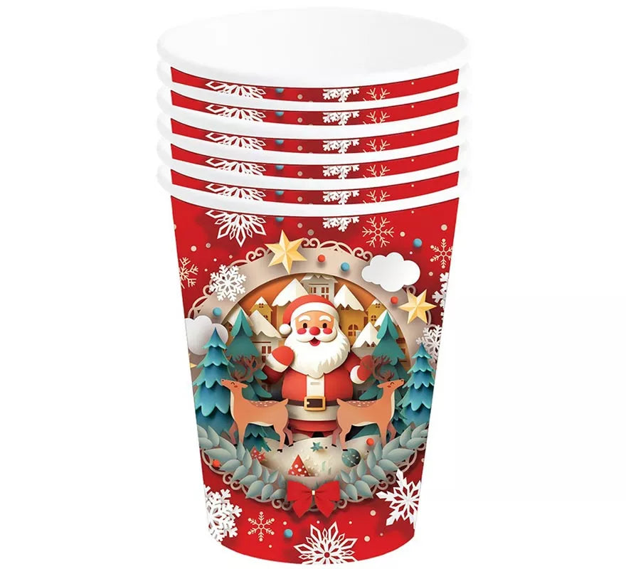 Translation missing: pt-PT.Pack de 6 Vasos de Papá Noel de 240 ml