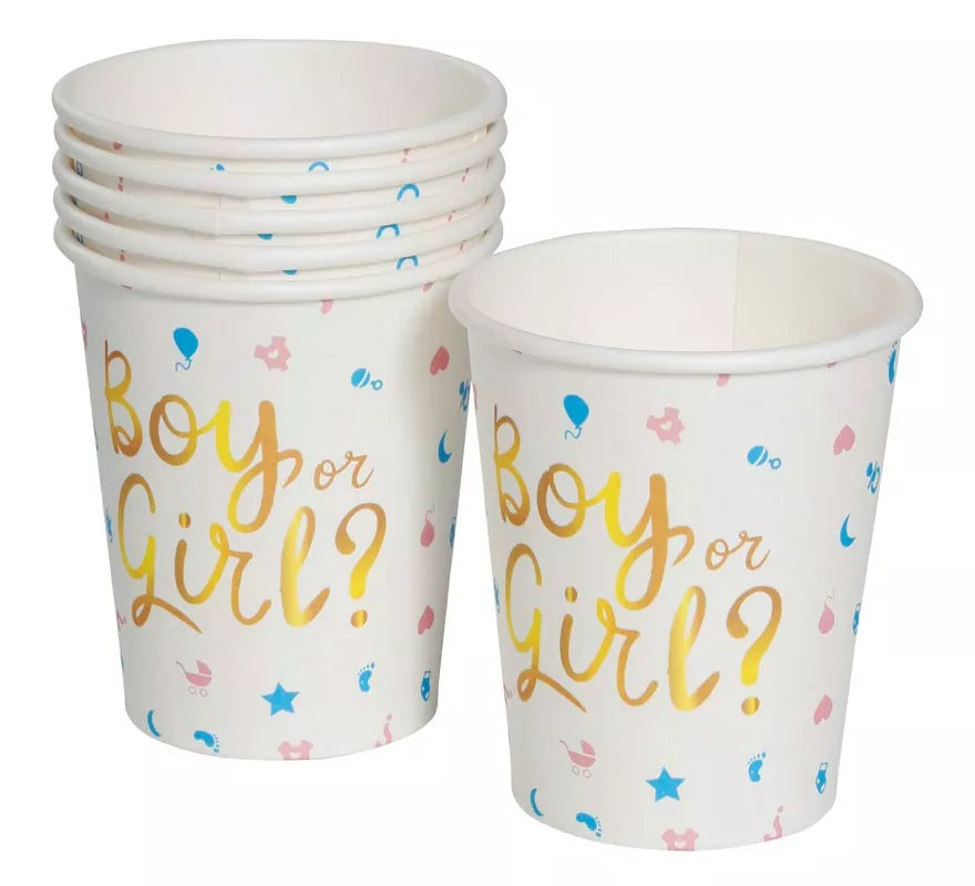 Translation missing: pt-PT.Pack de 6 Vasos It's a Boy or it's a Girl
