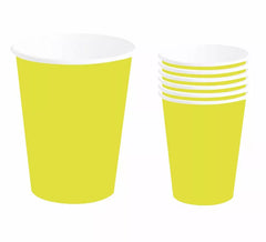 Embalagem com 6 Copos Amarelo Neon de 240 ml (90 cm)