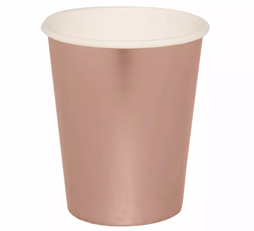 Translation missing: pt-PT.Pack de 6 Vasos Oro y Rosa de 240 ml (9 cm)