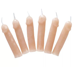 Pacote de 6 velas de cera em forma de pênis
