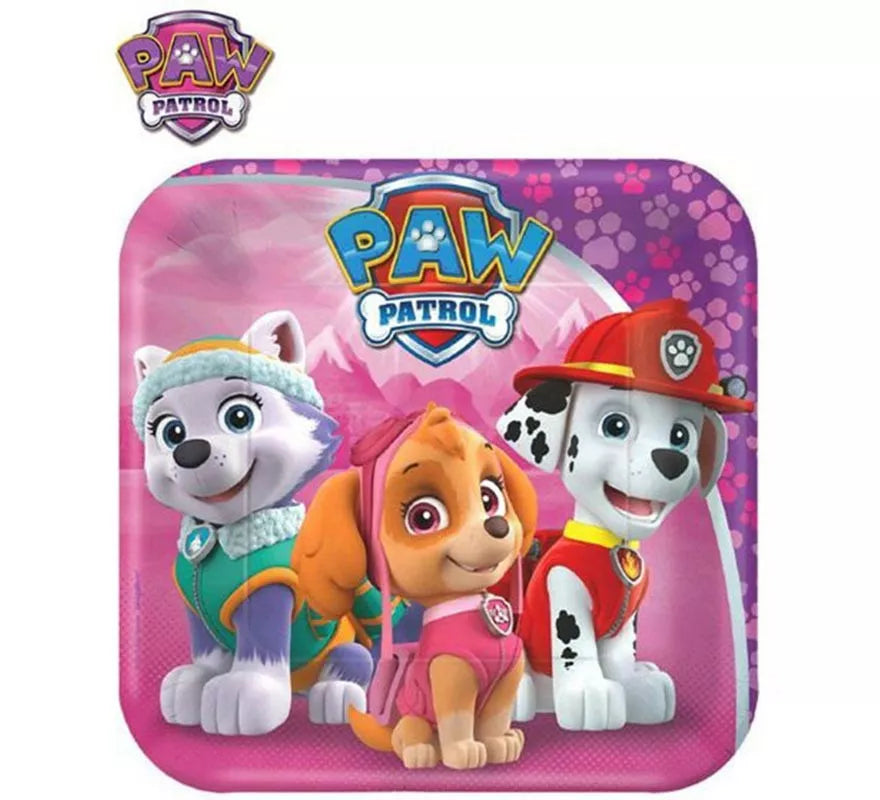 Pack de 8 Bandejas de papel de La Patrulla Canina de 17,7 cm