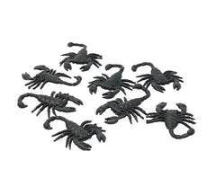 Pacote de 8 escorpiões pretos de 6 cm