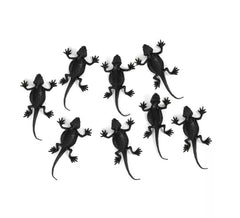 Pacote de 8 lagartos pretos decorativos