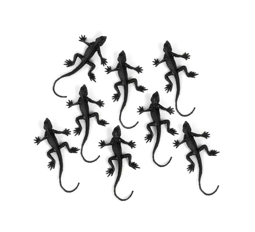 Translation missing: pt-PT.Pack de 8 Lagartos negros decorativos