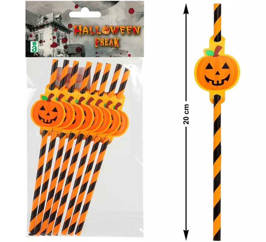 Translation missing: pt-PT.Pack de 8 Pajillas con Calabaza 25X13 cm