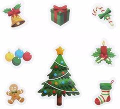 Pacote com 8 adesivos de gel em formato de árvore de Natal, 20x25 cm