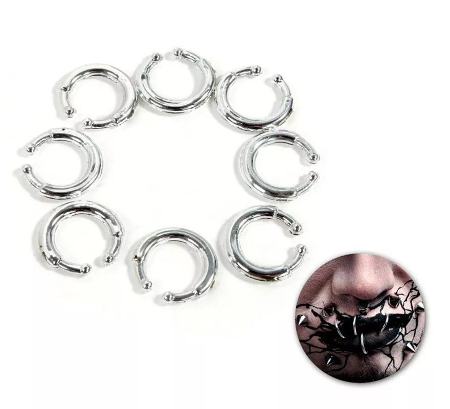 Translation missing: pt-PT.Pack de 8 Piercings Postizos plateados