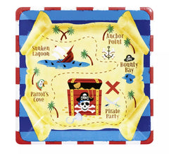 Pacote de 8 pratos quadrados do Tesouro Pirata de 17,7 cm