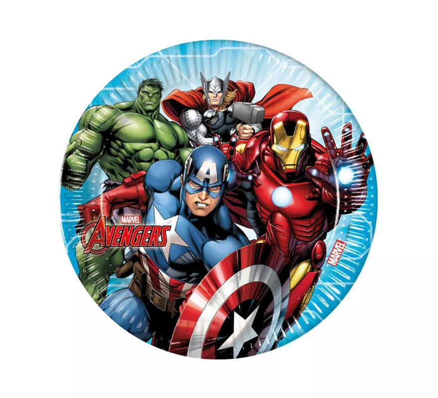 Translation missing: pt-PT.Pack de 8 Platos de Los Vengadores Avengers de Cartón de 23 cm
