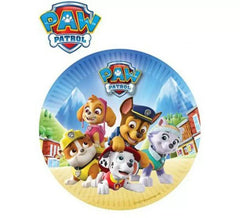 Pacote de 8 pratos de papel Paw Patrol de 18 cm