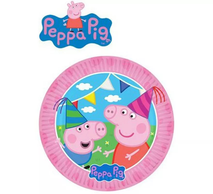 Translation missing: pt-PT.Pack de 8 Platos de papel de Peppa Pig de 23 cm