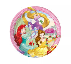 Pack de 8 pratos de cartão Disney Princess 23 cm