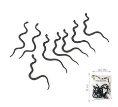 Pacote de 8 cobras pretas finas