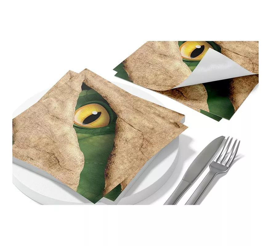 Translation missing: pt-PT.Pack de 8 Servilletas de Dinosaurio de 33x33 cm