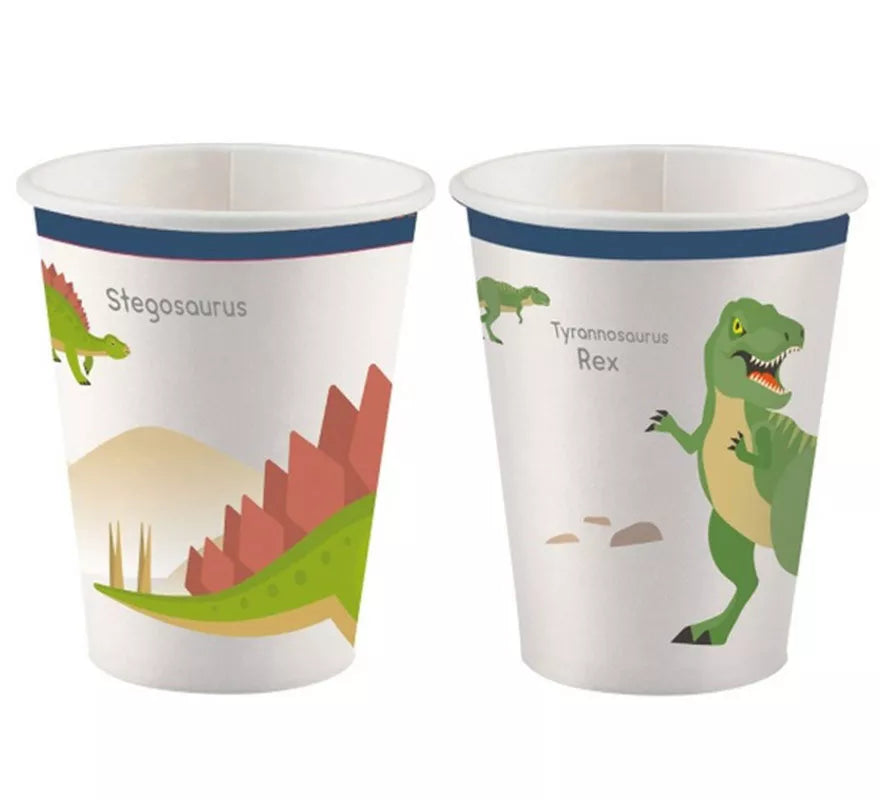 Translation missing: pt-PT.Pack de 8 Vasos de Dinosaurios de Cartón de 250 ml