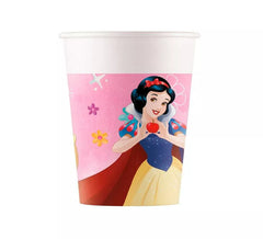 Pack de 8 copos de cartão Disney Princess de 200 ml