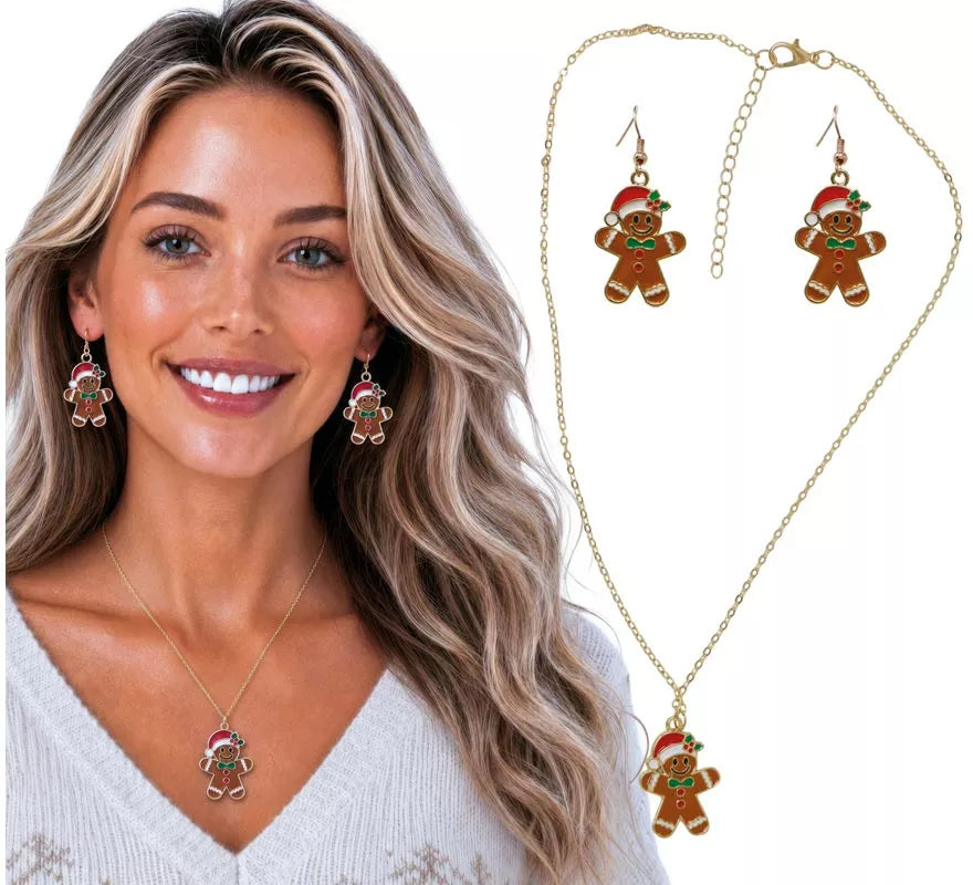 Translation missing: pt-PT.Pack de Pendientes y Collar de Muñeco de Jengibre