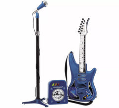Kit com guitarra, microfone e caixa de som para crianças
