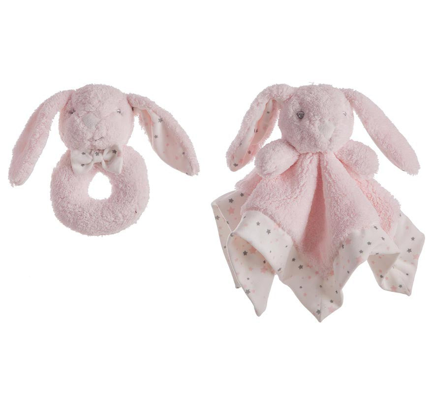 Pack Sonajero Conejo de 16 cm y Dou-Dou en varios colores de 30X29
