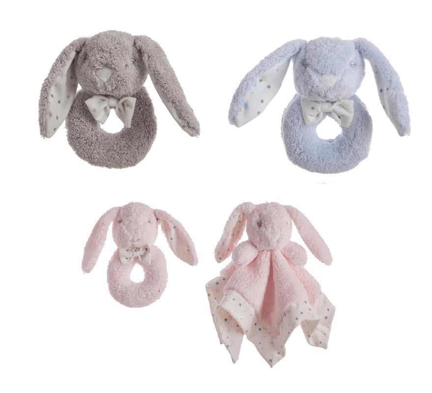 Pack Sonajero Conejo de 16 cm y Dou-Dou en varios colores de 30X29
