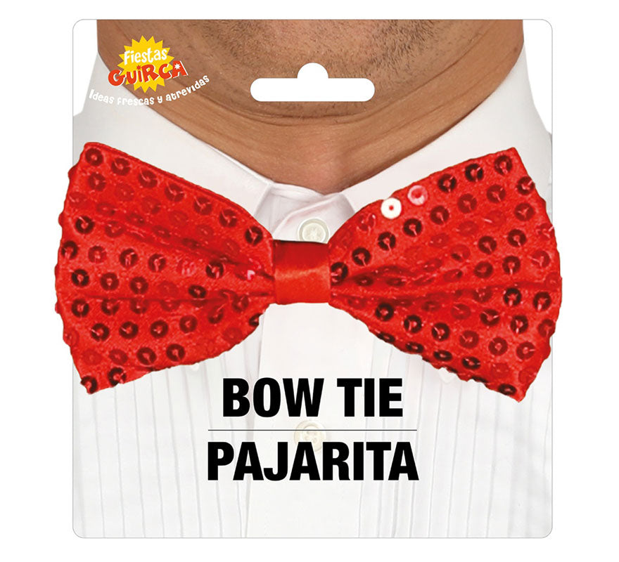 Translation missing: pt-PT.Pajarita de Lentejuelas Roja de 12 cm