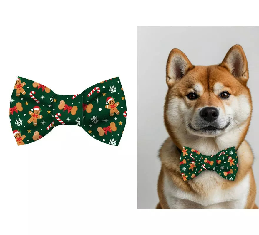 Translation missing: pt-PT.Pajarita Estampada de Muñeco de Jengibre para perro
