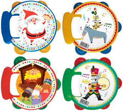 Pandeiro de Natal médio de 16,5 cm em modelos variados