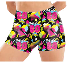 Shorts Stretch de volta aos anos 80 para mulheres