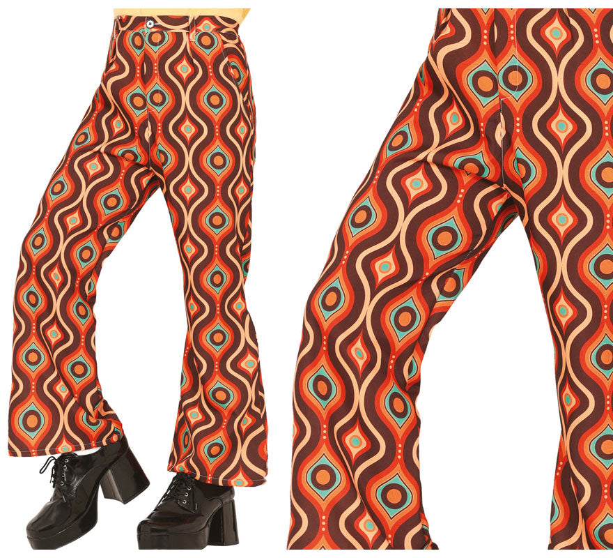 Translation missing: pt-PT.Pantalón Estampado curvas de los años 70 adulto