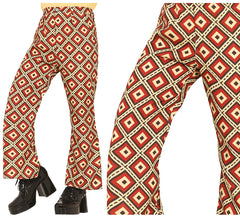 Calça adulto com estampa de diamante dos anos 70