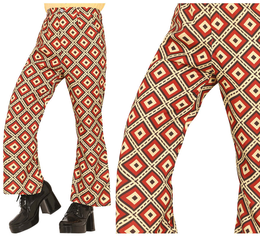 Translation missing: pt-PT.Pantalón Estampado rombos de los años 70 adulto