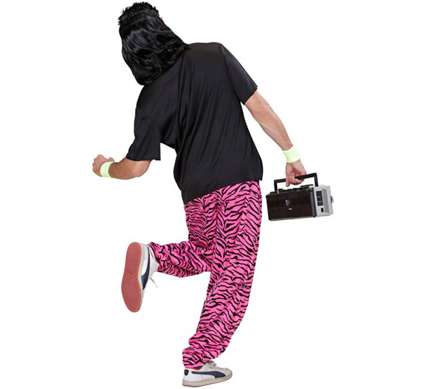 Translation missing: pt-PT.Pantalones Años 80 Estampado Cebra rosa para hombre