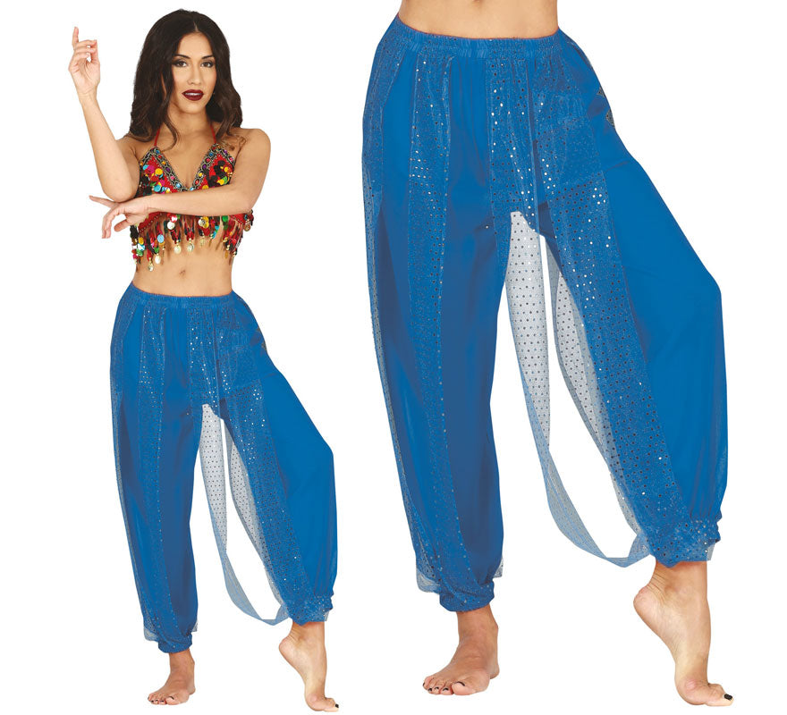 Translation missing: pt-PT.Pantalones Danza del Vientre azul para mujer