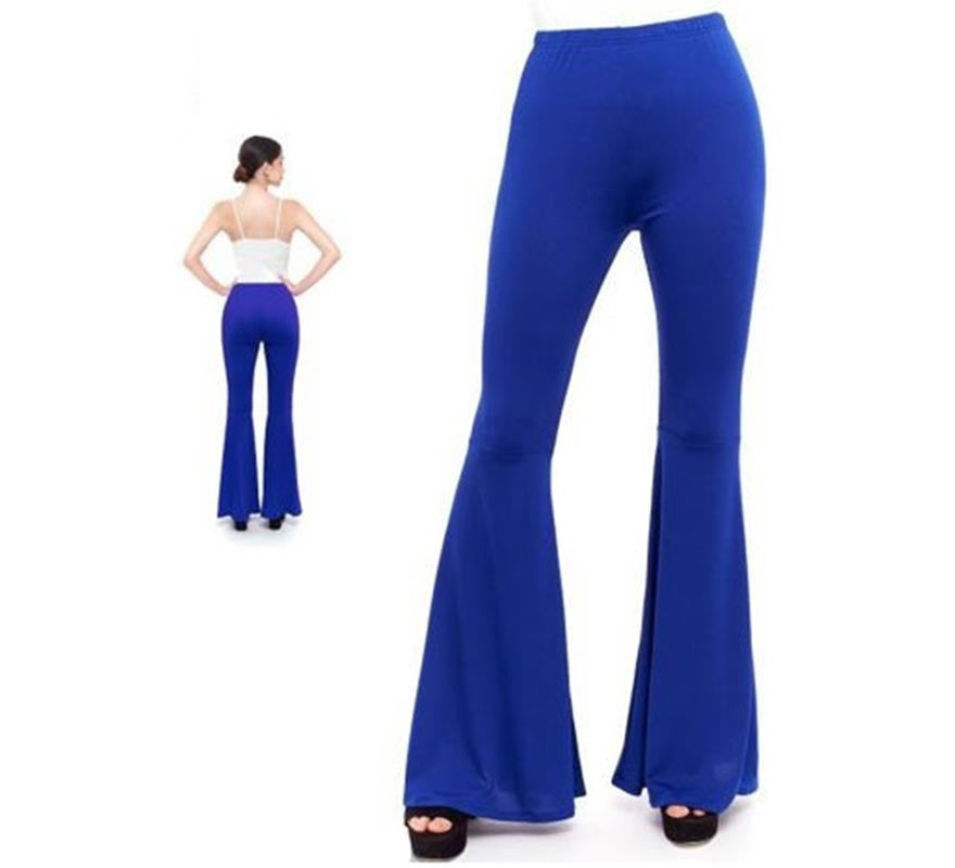 Translation missing: pt-PT.Pantalones de Campana de Punto color Azul para mujer