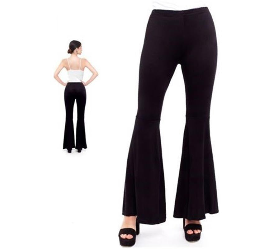 Translation missing: pt-PT.Pantalones de Campana de Punto color Negro para mujer