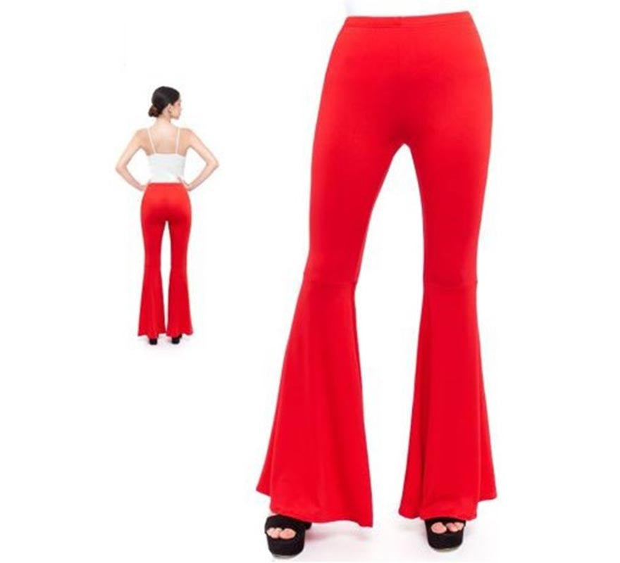Translation missing: pt-PT.Pantalones de Campana de Punto color Rojo para mujer