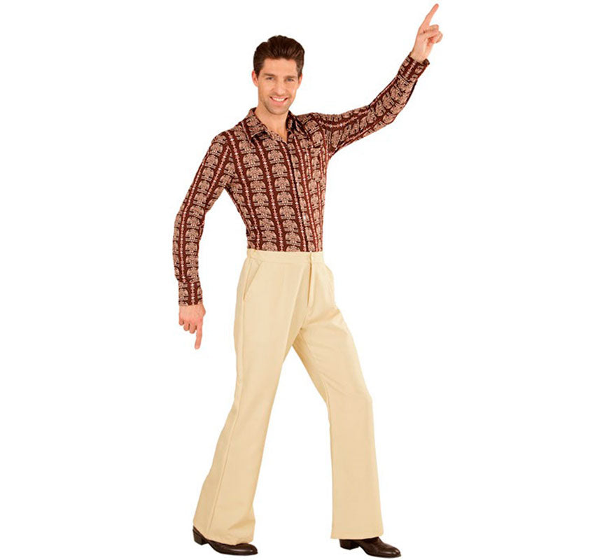 Translation missing: pt-PT.Pantalones Disco Años 70 beige para hombre