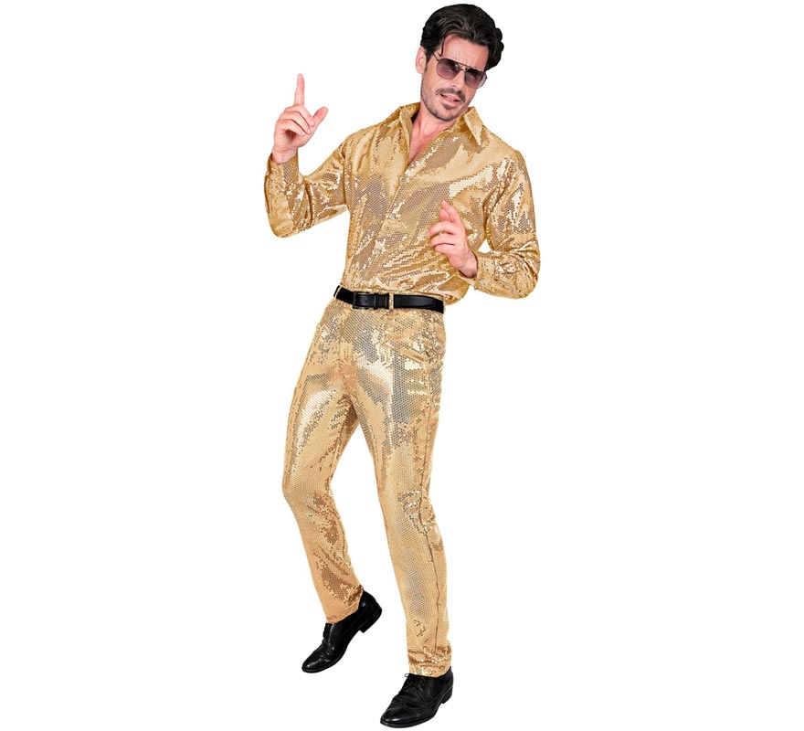 Translation missing: pt-PT.Pantalones dorado con lentejuelas para hombre